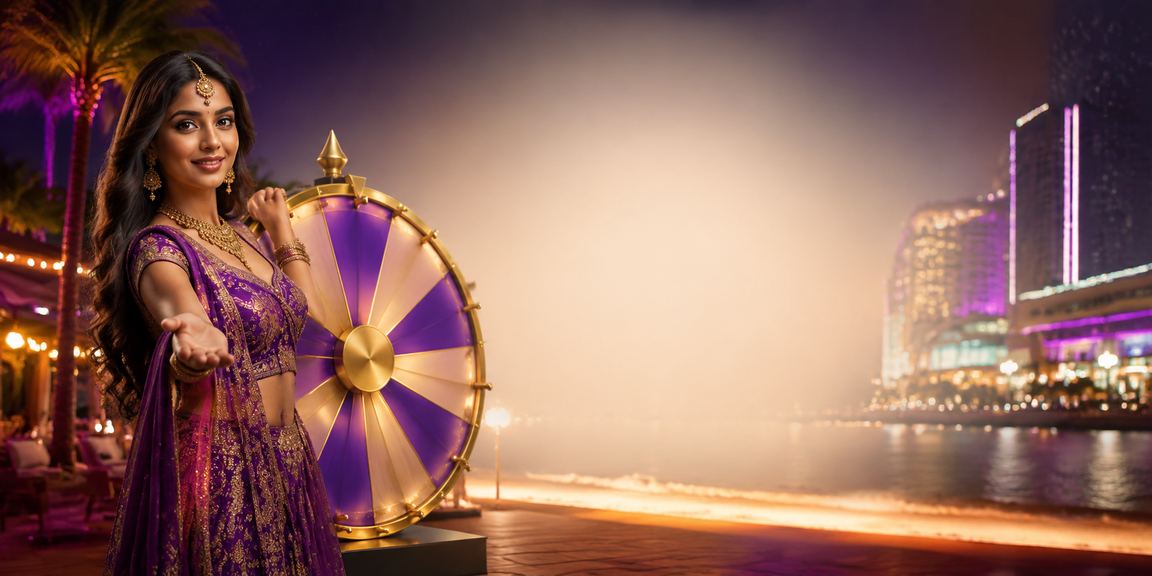 Goa beach setting with roulette style lottery gaming